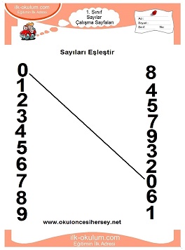 Çocuklar İçin Sayılar Çalışma Sayfaları 